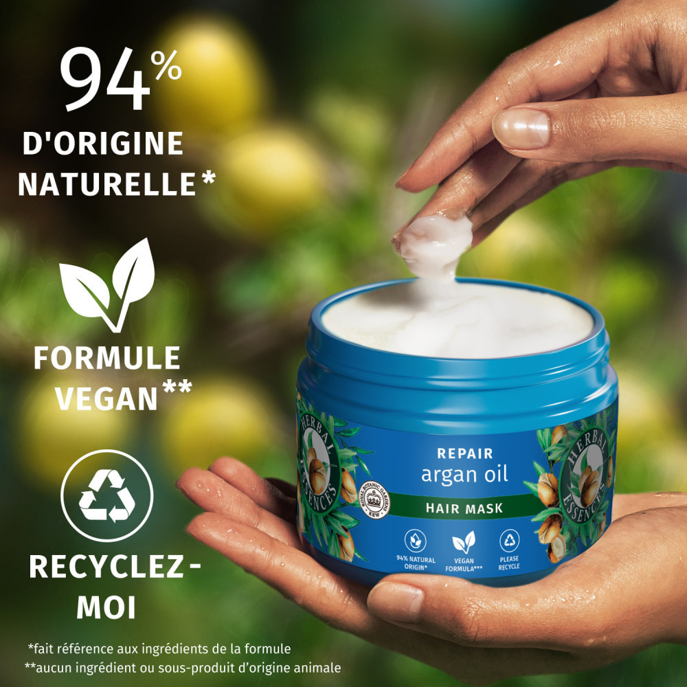 6 Masques Cheveux Réparation à l'Huile d'Argan 500ml - Herbal Essences