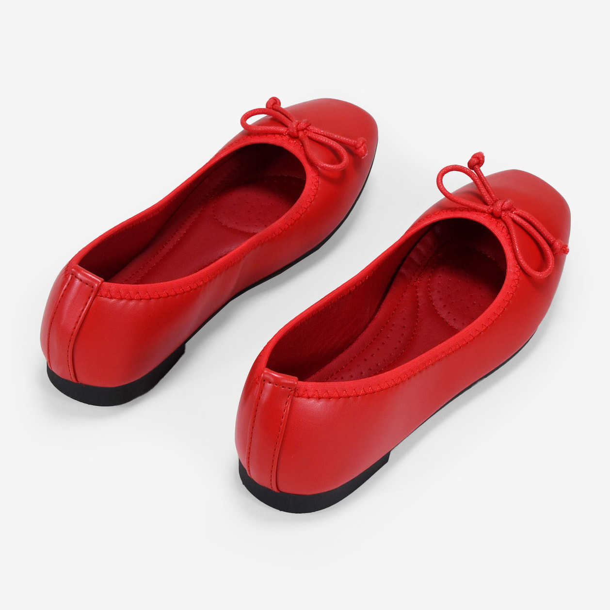 Bailarinas planas rojas con lazo