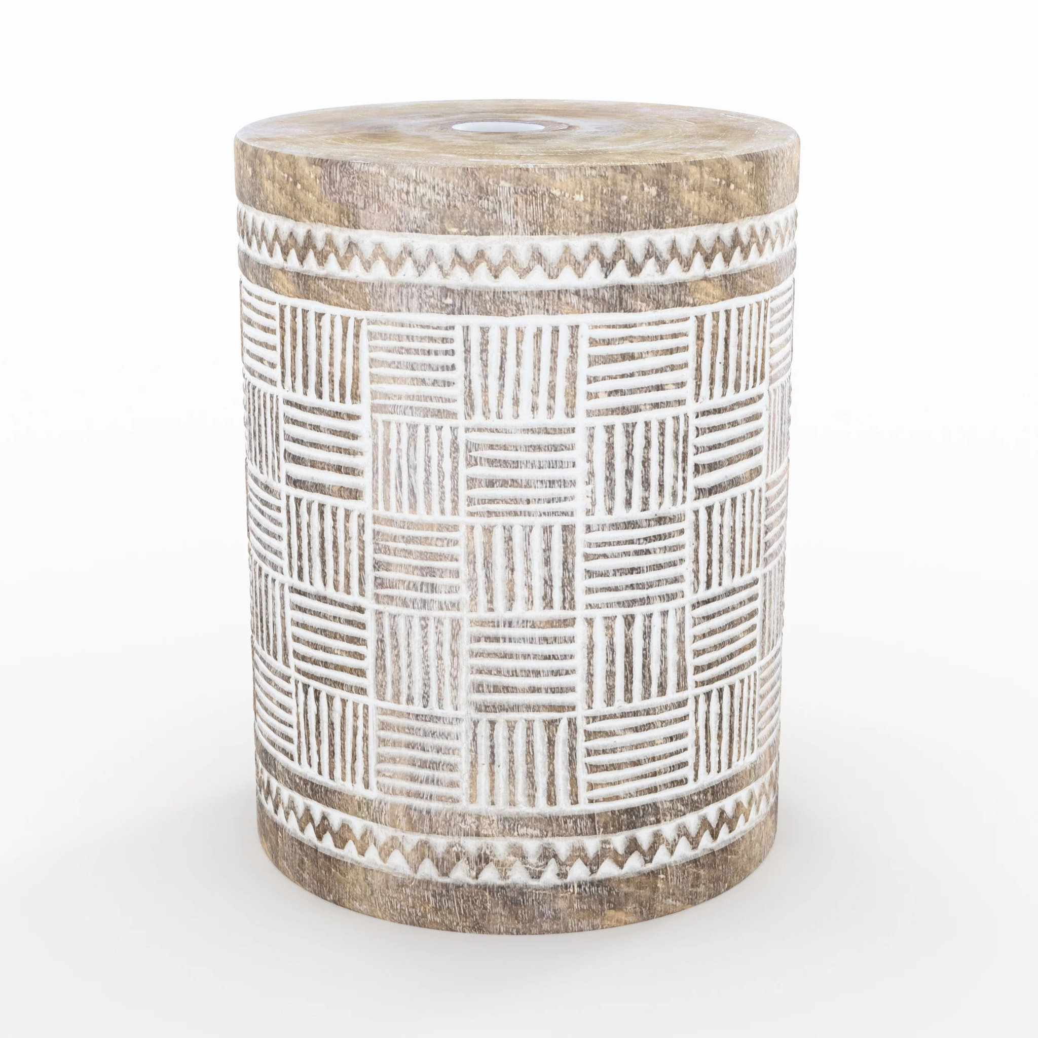 Ensemble parasol en tissu crème et pied de parasol en bois - Ali