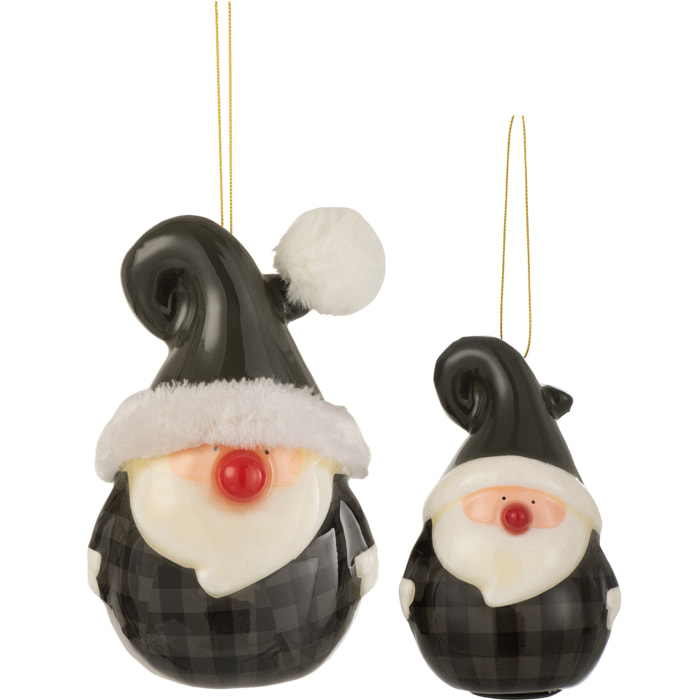 J-Line suspension Père Noël Nez Brillant - polyrésine - gris - 3 pcs