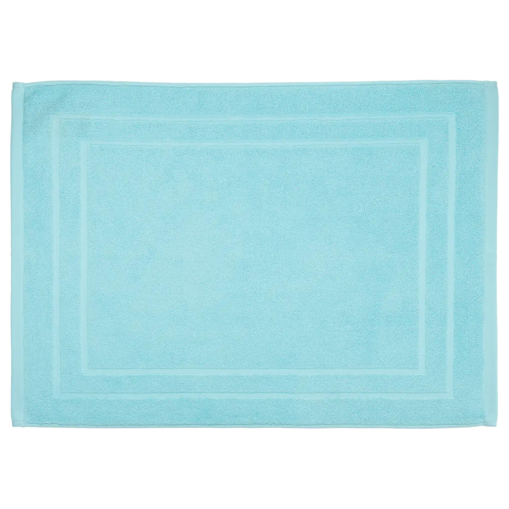 Tapis de bain "Praia" en coton bleu turquoise 50x70cm