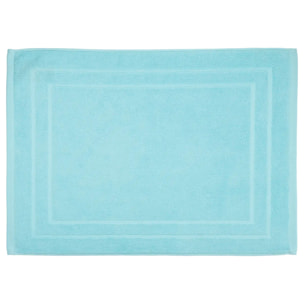 Tapis de bain "Praia" en coton bleu turquoise 50x70cm