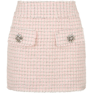 PHILIPP PLEIN Tweed Mini Skirt Crystals