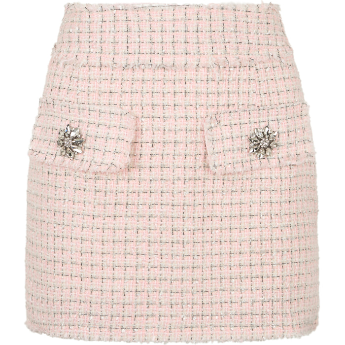 PHILIPP PLEIN Tweed Mini Skirt Crystals