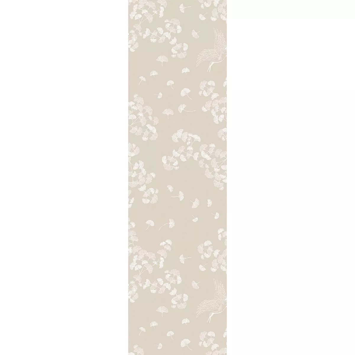 Chemin de table pur coton motif jacquard beige Mille ginkos naturel