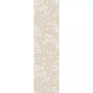 Chemin de table pur coton motif jacquard beige Mille ginkos naturel
