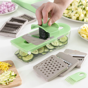 Cortador de Verduras, Rallador y Mandolina con Recetas y Accesorios 7 en 1 Choppie Expert InnovaGoods