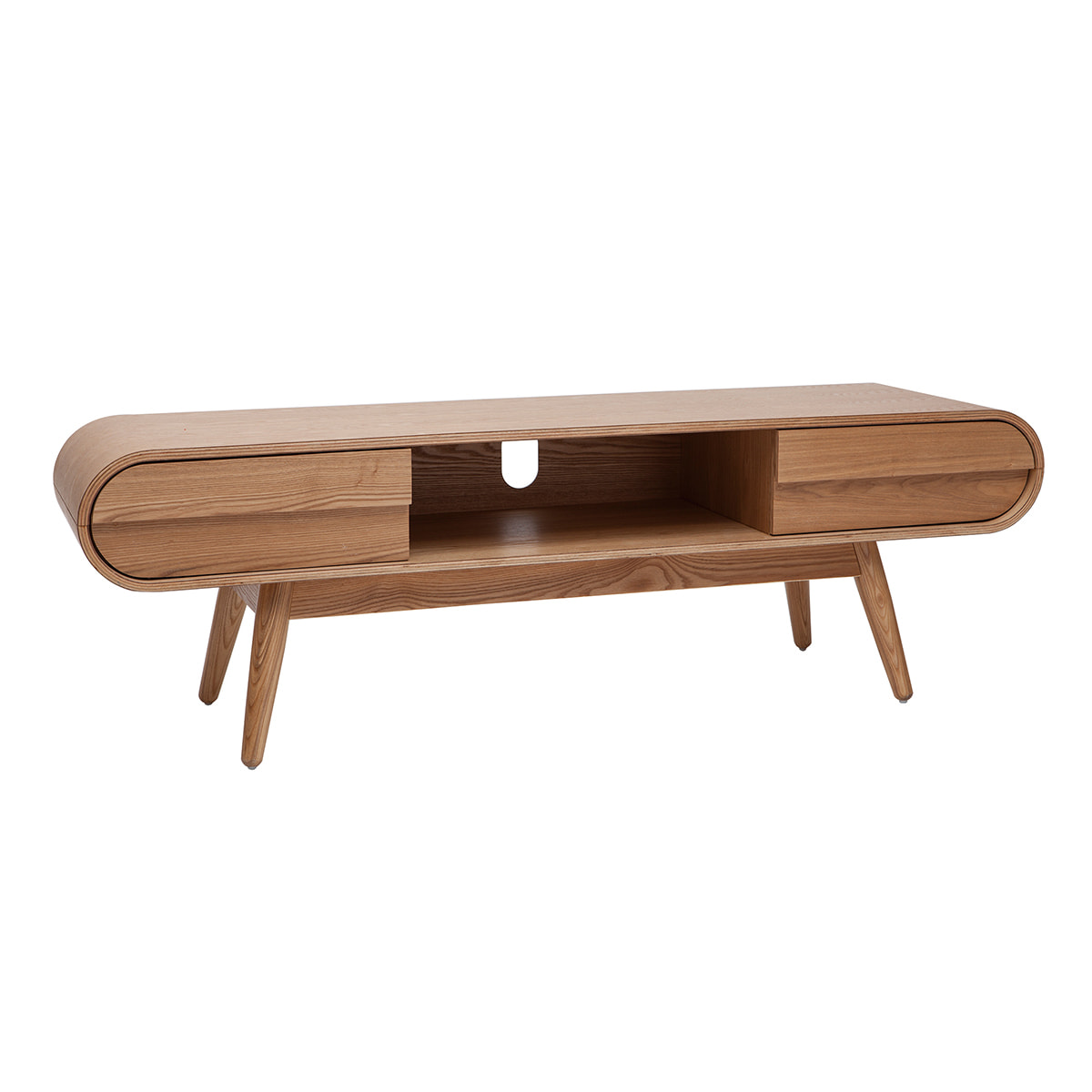 Meuble TV scandinave en bois clair 2 tiroirs L150 cm BALTIK