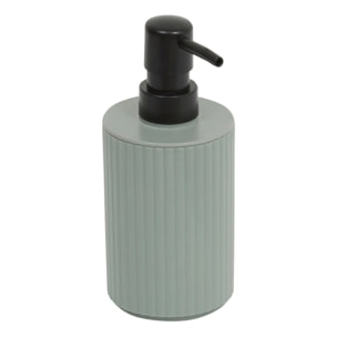 Lot distributeur de savon et gobelet strié vert