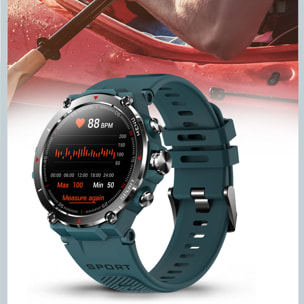 Smartwatch HM03 di grado militare, con GPS a triplo posizionamento. Monitoraggio cardiaco e O2. Notifiche dell'app.