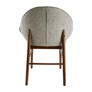 Chaises vintage en tissu gris clair et bois foncé (lot de 2) SPIKE