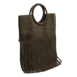 Amendolara bolso bandolera mujer. Piel auténtica Gamuza.