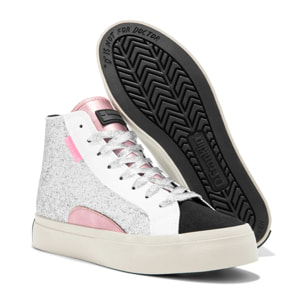 Zapatillas Altas Mujer Half Moon High Glitter Plata D.Franklin