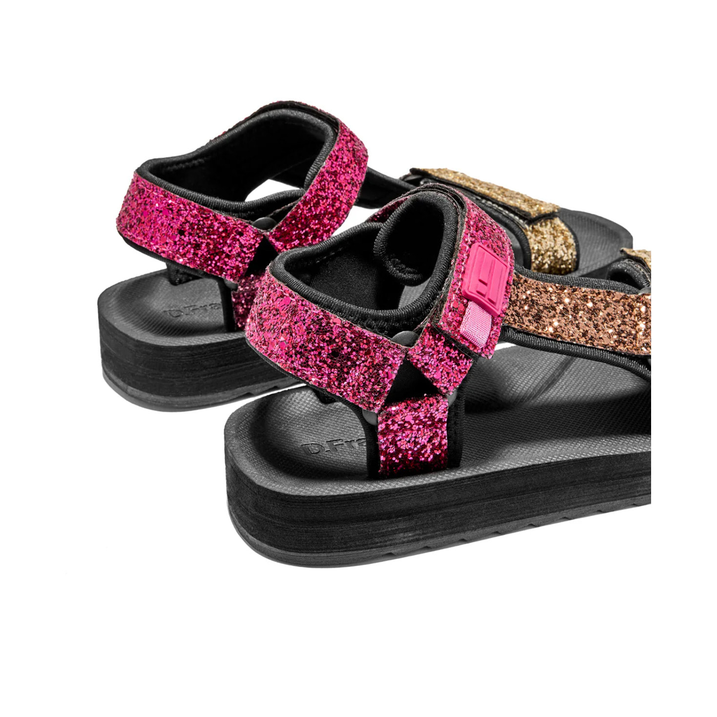 Sandalias de Tiras de Mujer con Detalles Brillantes en Rosa