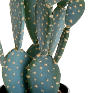 Cactus Opunthia Con Vaso. Altezza 56 Cm - Pezzi 1 - 14X56X14cm - Colore: Verde - Bianchi Dino - Piante Artificiali