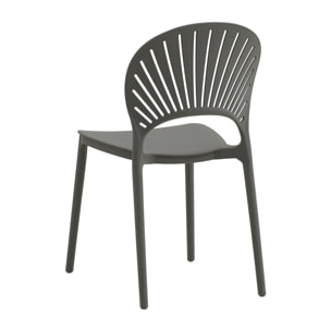 Set di 4 sedie GIBILTERRA in polipropilene grigio, impilabili