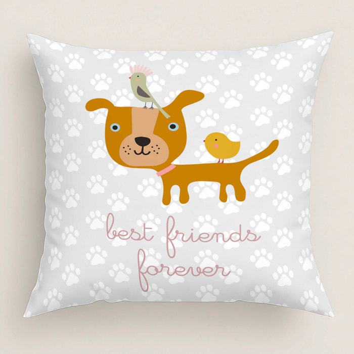 Funda de Cojín Estampado - Con Cremallera - Sin relleno - 100% Algodón - Amigos Peludos