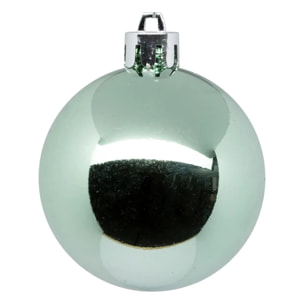 Boule de Noël plastique 70mm x8 vert amande