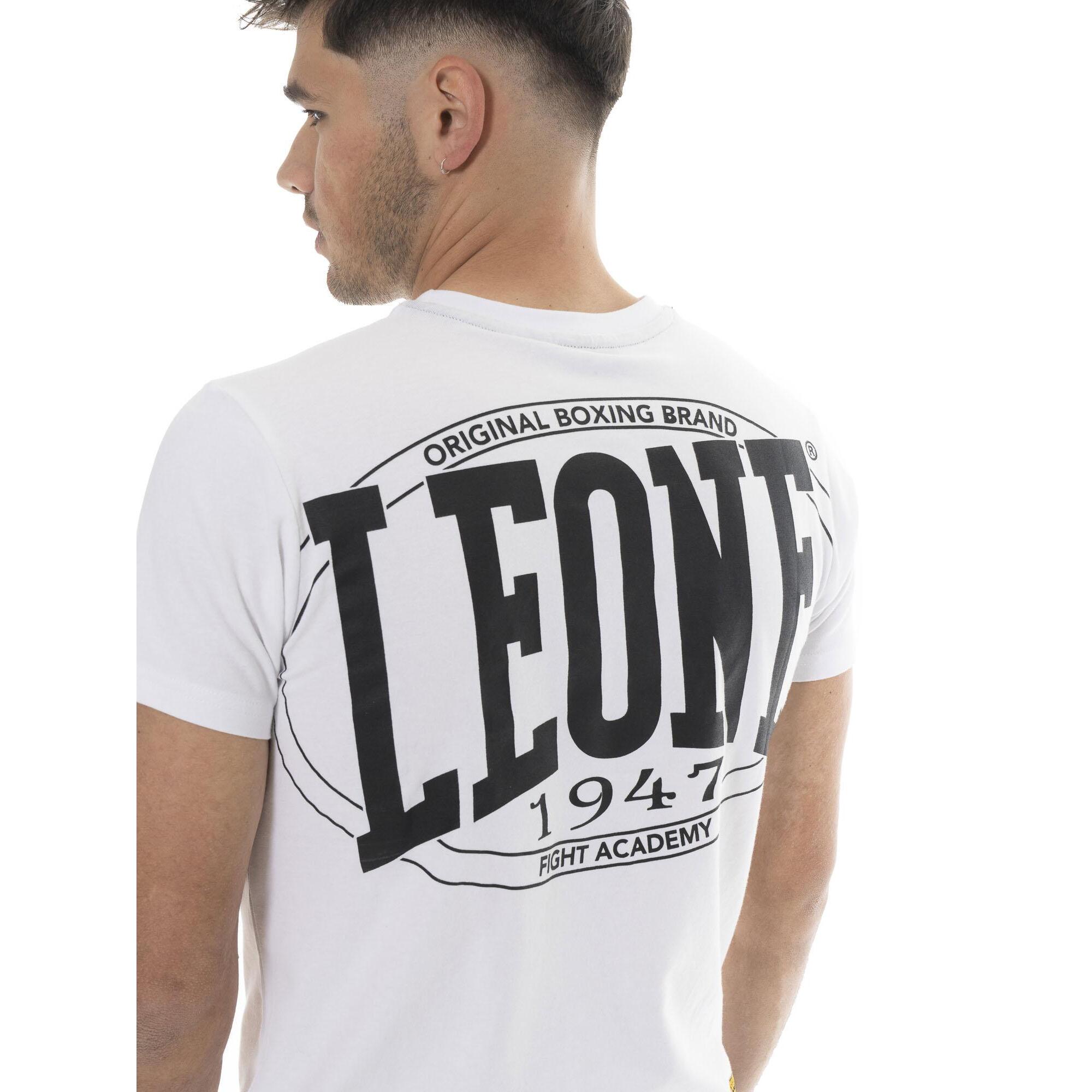 T-shirt in cotone elasticizzato a manica corta con logo Leone 1947 Gold