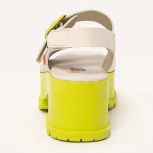 Sandalias con tacón 1821 NAPPA CREAM-PISTACHO/ MANCHESTER color Cream-pistacho