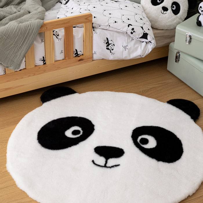 Tapis enfant panda "Andy" noir & blanc D100cm