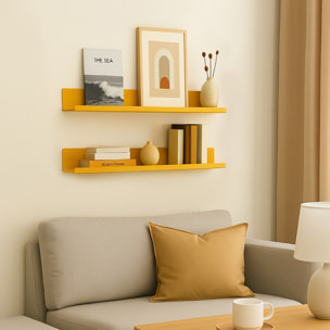 Mensola in metallo da muro 70x13x12cm senape - Pop