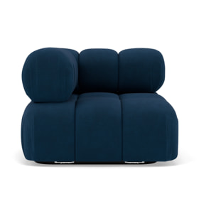 Ruby - module d'assise d'angle gauche en velours texturé - Bleu