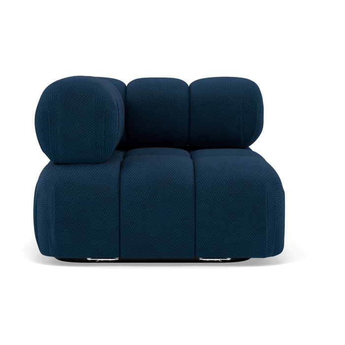 Ruby - module d'assise d'angle gauche en velours texturé - Bleu