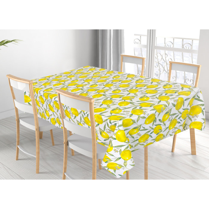 Tovaglia Cucina In 100% Cotone Made In Italy Disegno Peschiera 140x240