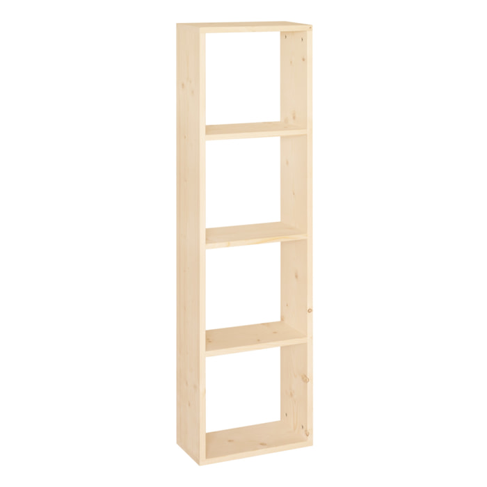 Estanteria de madera maciza en tono natural con 3 estantes Alto: 146 Largo: 40 Ancho: 20