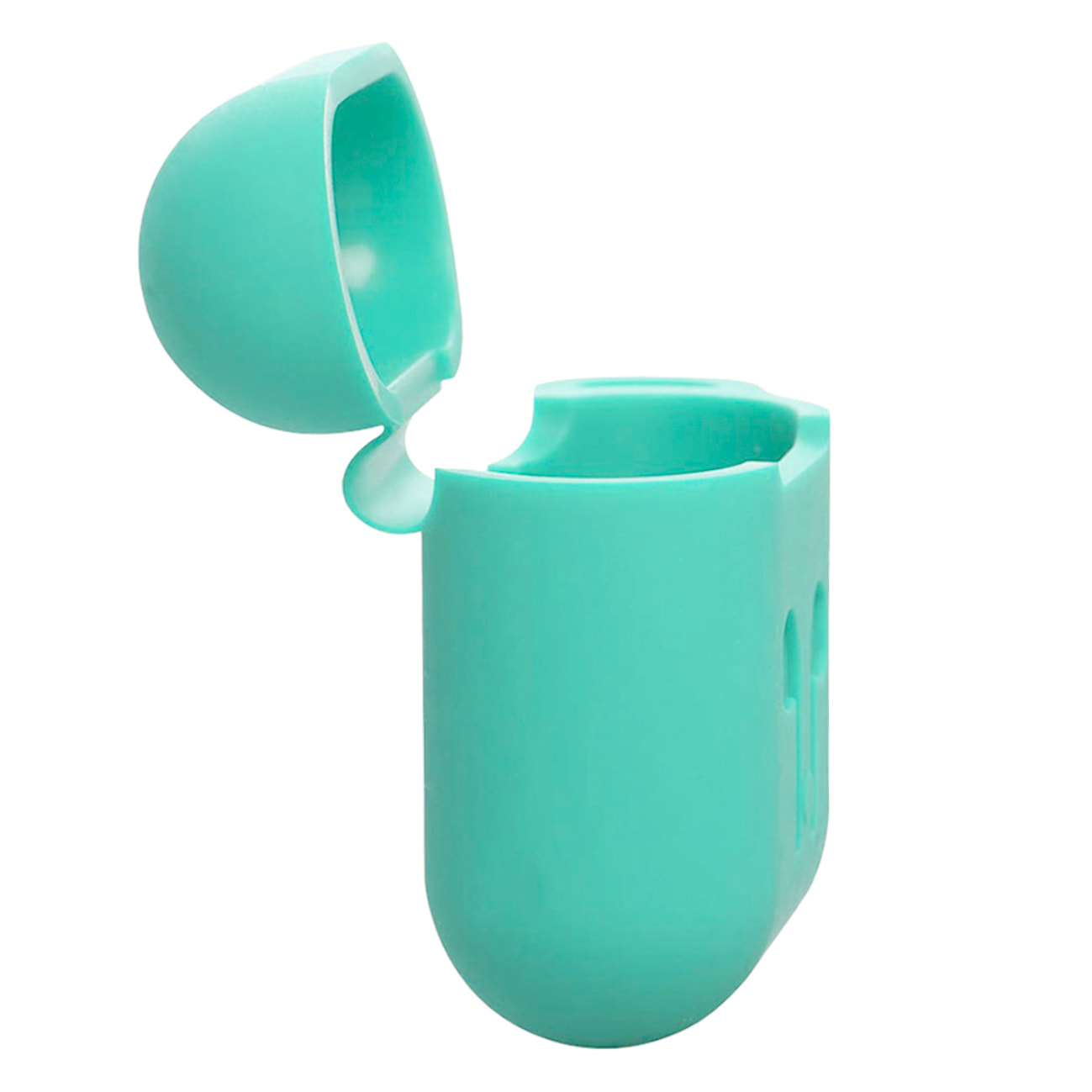DAM Funda de silicona para base de carga de AirPods, con mosquetón 4x2x5 Cm. Color: Verde