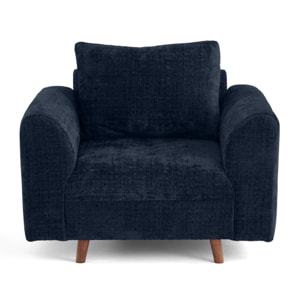 Rune - fauteuil en velours texturé - Bleu