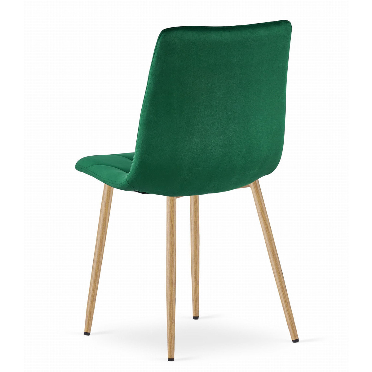 Set di 4 sedie Libra in velluto verde bosco e metallo effetto legno