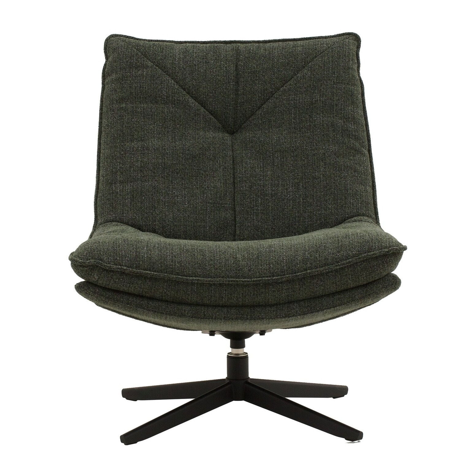 Poltrona girevole BRIKELL in tessuto verde scuro e base in metallo nero