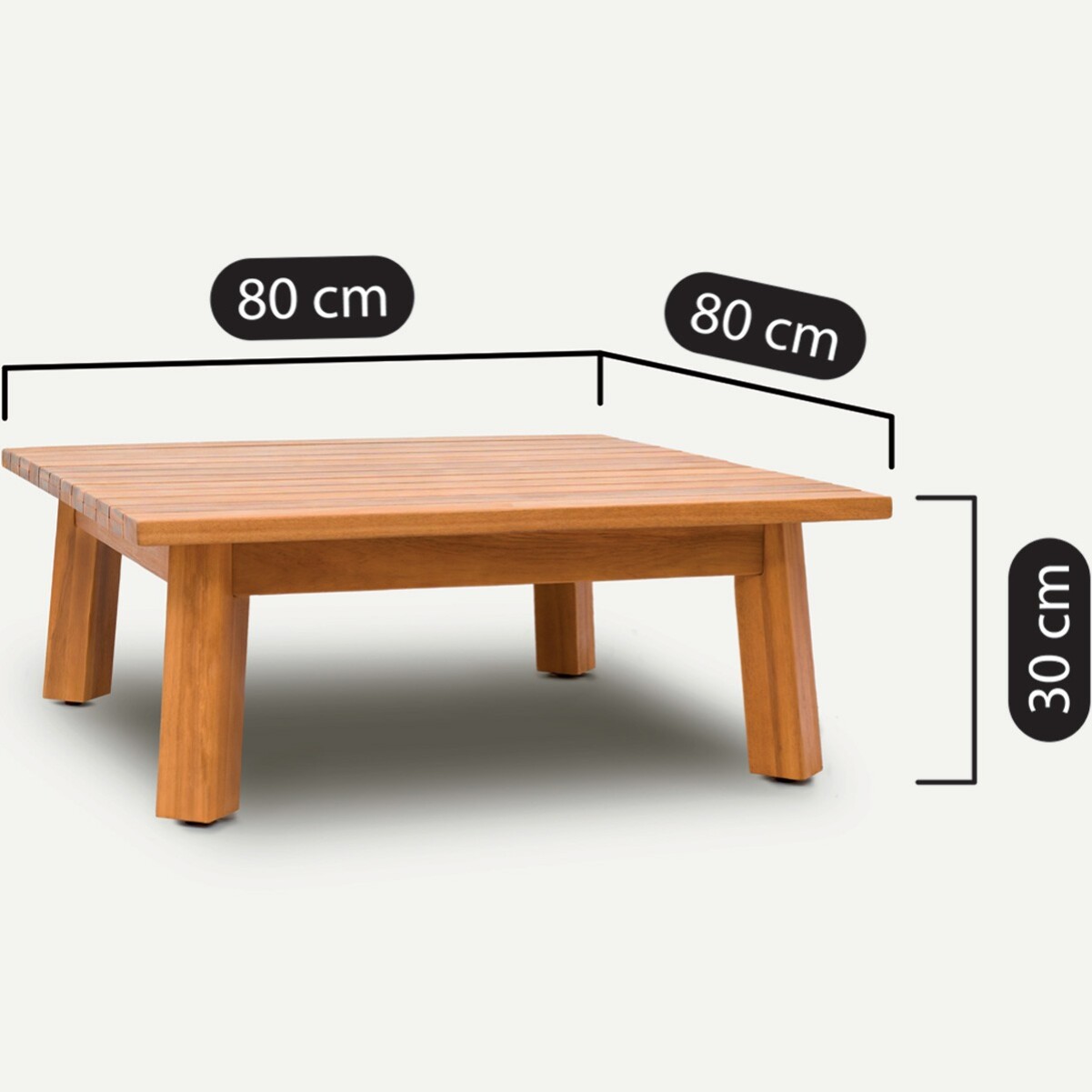 Table basse de jardin carrée en bois FSC - PALAU
