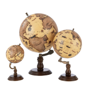 J-Line globe Sur Pied - bois - orange/brun - medium