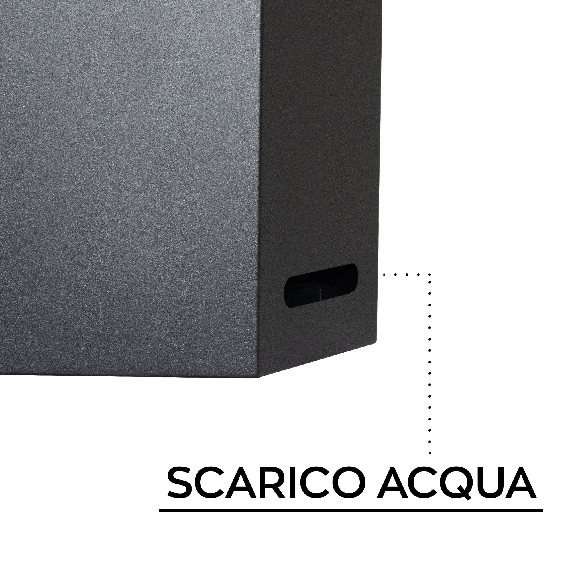 Ohm - Portaombrelli di Design 25x72x22 cm con Feritoia di Svuotamento acqua in Metallo Nero