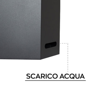 Ohm - Portaombrelli di Design 25x72x22 cm con Feritoia di Svuotamento acqua in Metallo Nero