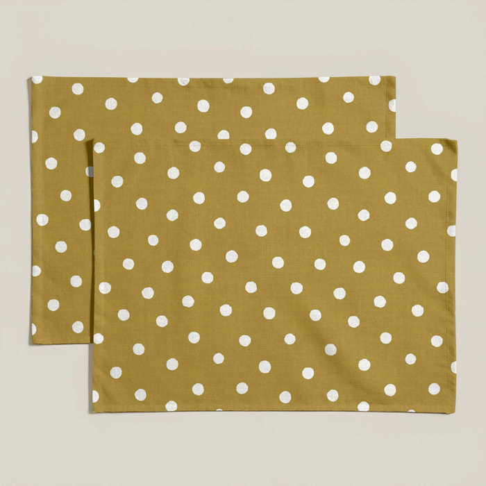 Lot de 2 sets de table individuels résinés 0120-174 100% coton 45x35 cm