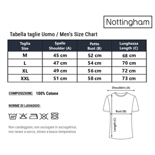 T-shirt da Uomo Girocollo in 100% Cotone Nottingham, Art. 25792