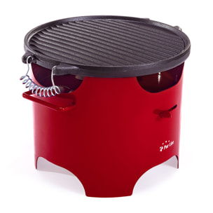 Barbecue à l'éthanol 0.5L en acier rouge