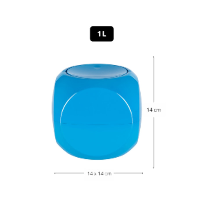 Poubelle à bascule Poubelle PP DICE 1L Bleu Spirella