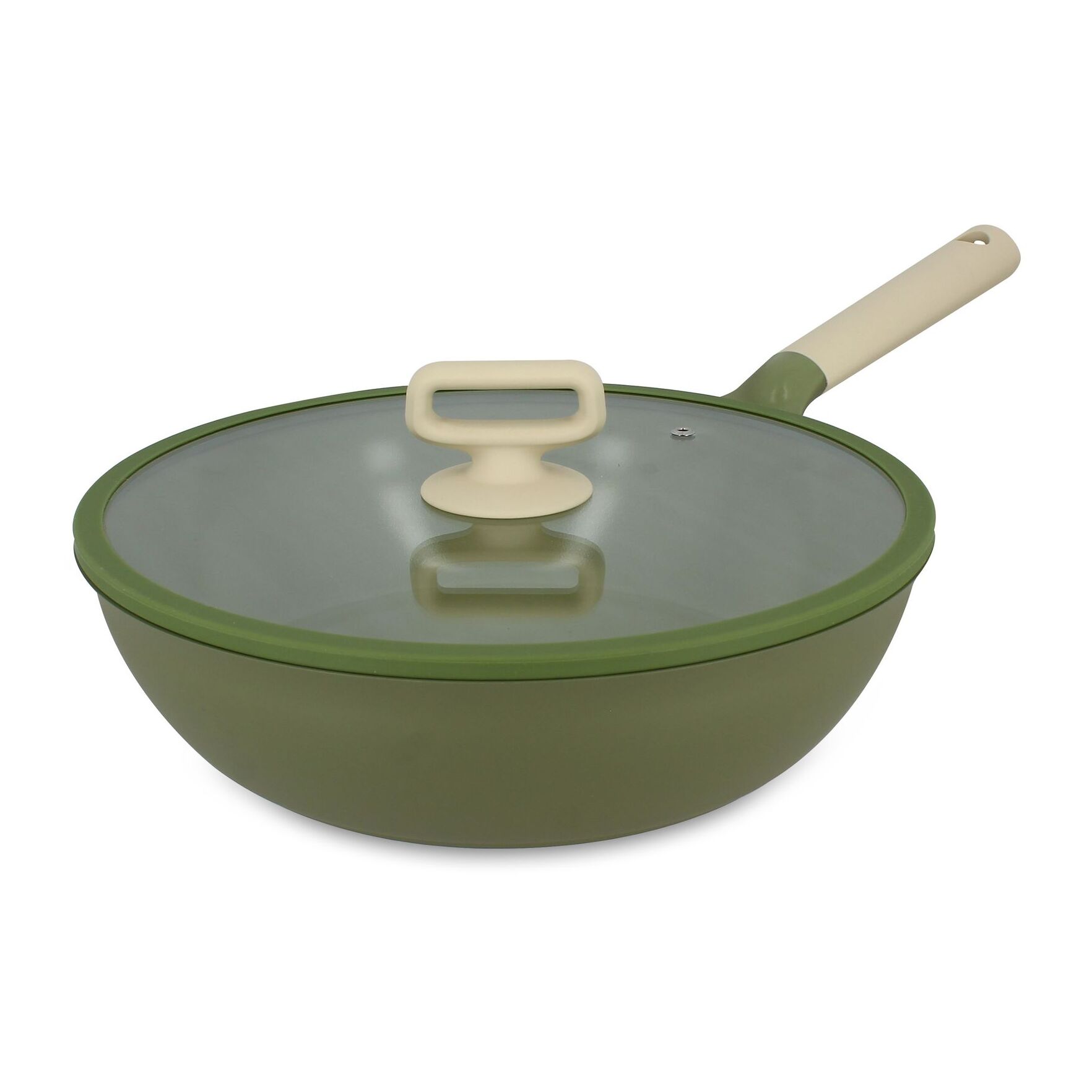 Sauteuse 28cm en fonte d'aluminium avec couvercle vert - tous feux ANNA