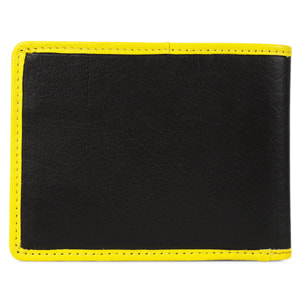 Cartera Hombre Piel Lois Davis Negro-Amarillo