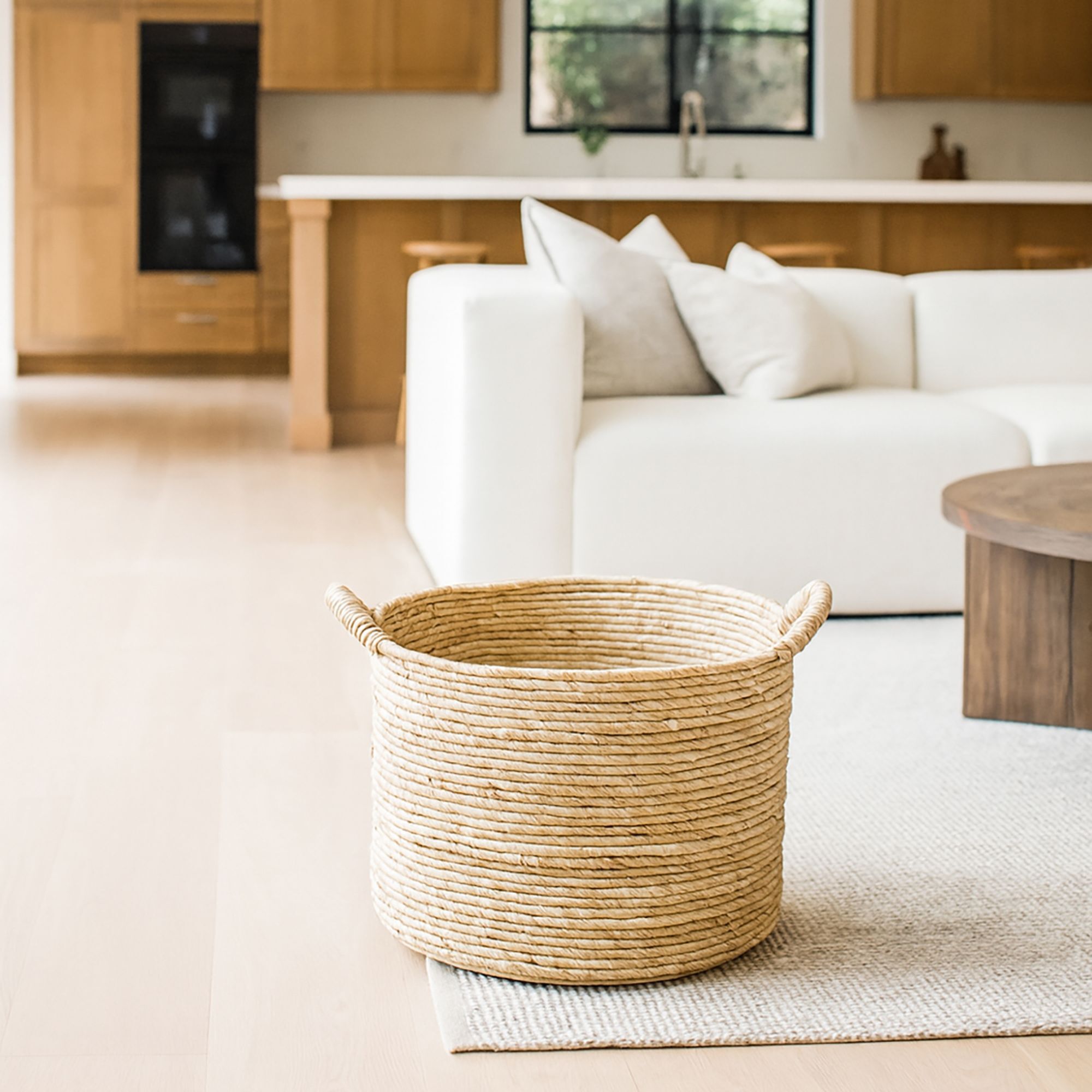 Panier en abaca avec poignées 38cm ABIR