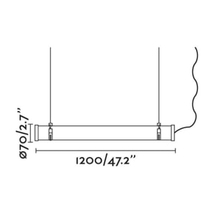 SCUBA 1200 Lampada sospensione cromo 36W