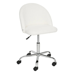 Chaise de bureau "Geos" bouclette blanc