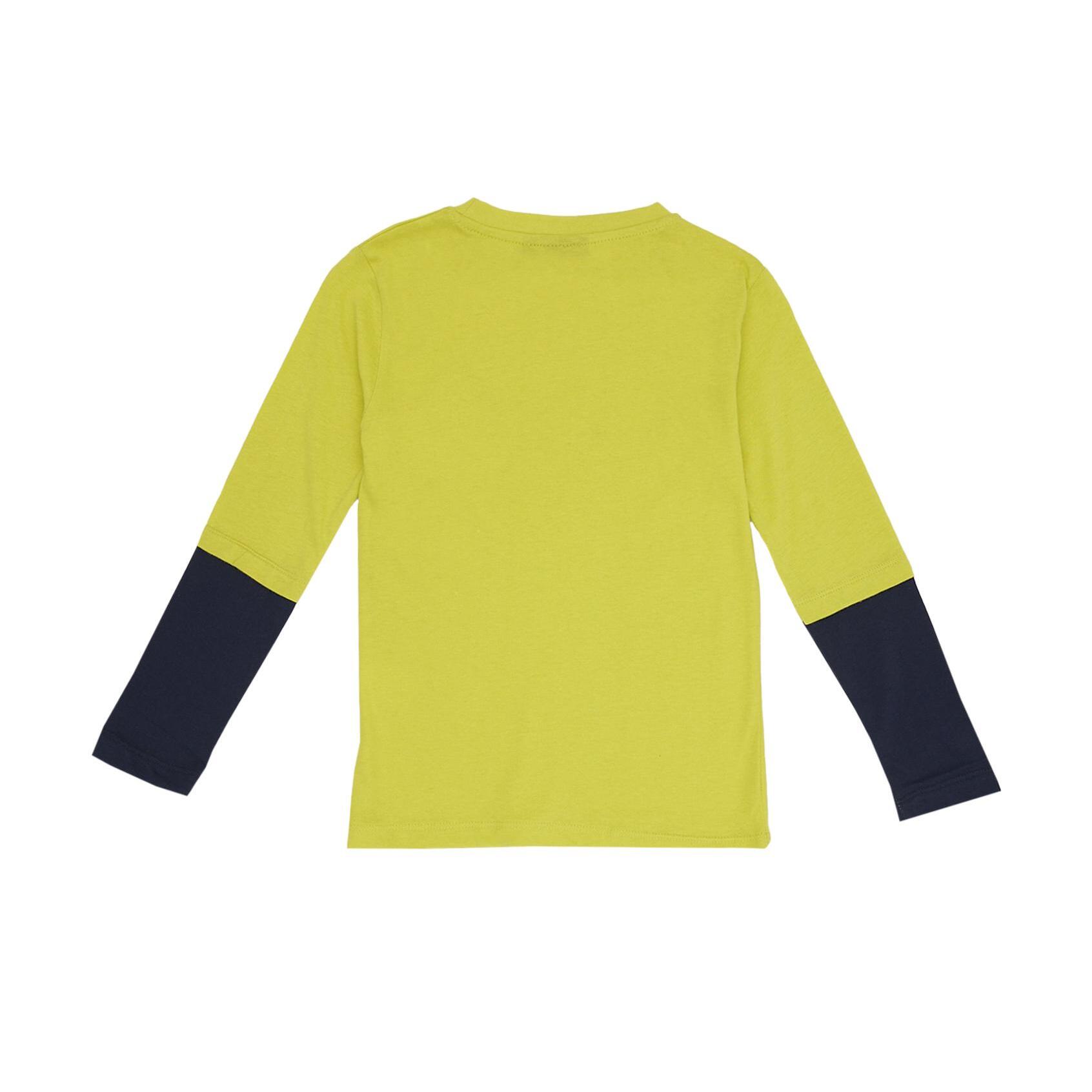 Camiseta infantil bicolor de manga larga con estampado Basic