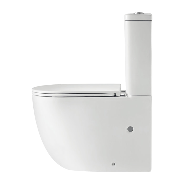 Pack Wc A5 + Manchon Connecteur | Toilette En Céramique | Manchon Extensible 150-470Mm | Wc Avec Abattant Frein De Chute | Double Chasse | Sortie Duale | Alday