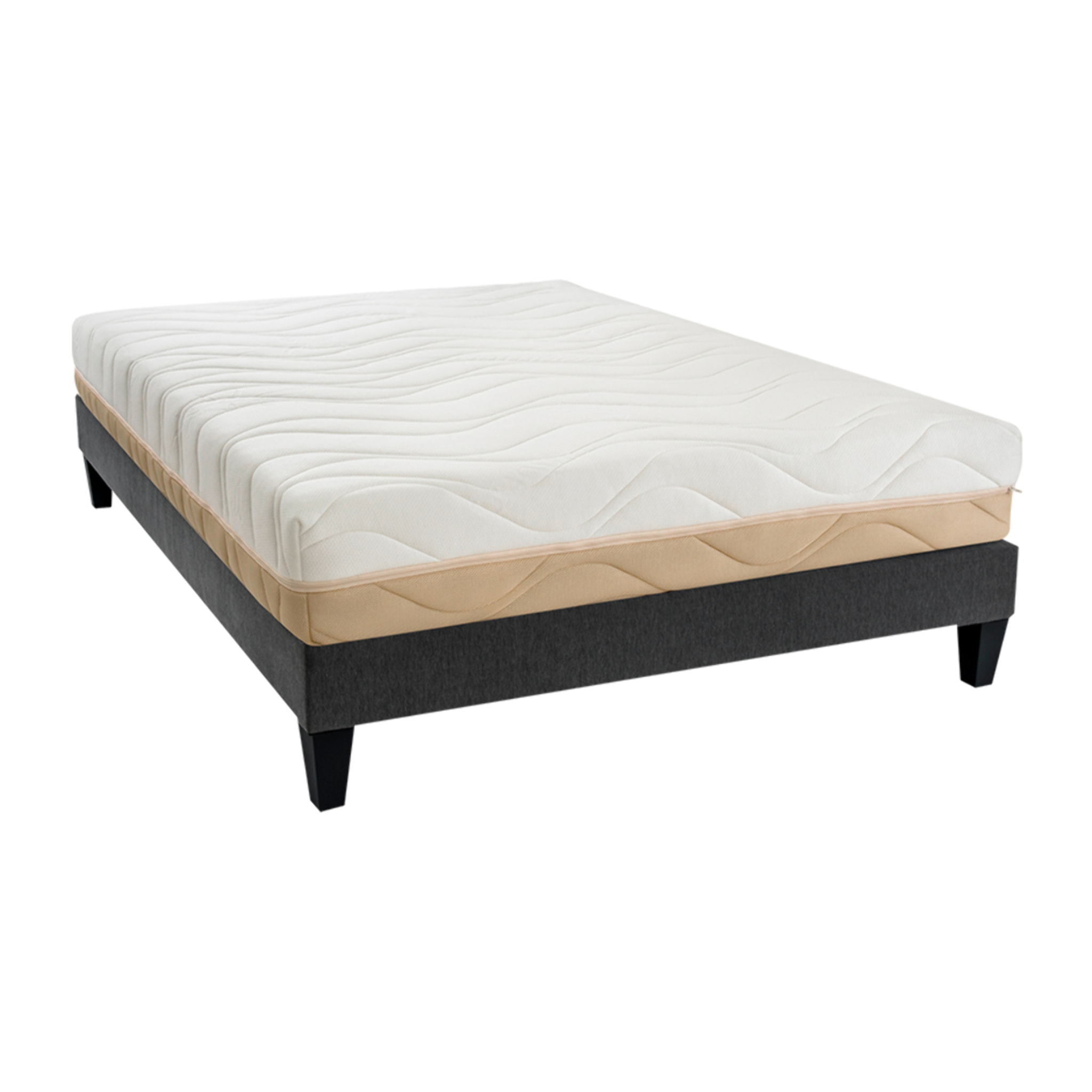 Ensemble Matelas Mousse Supersoft Leman avec sommier en bois